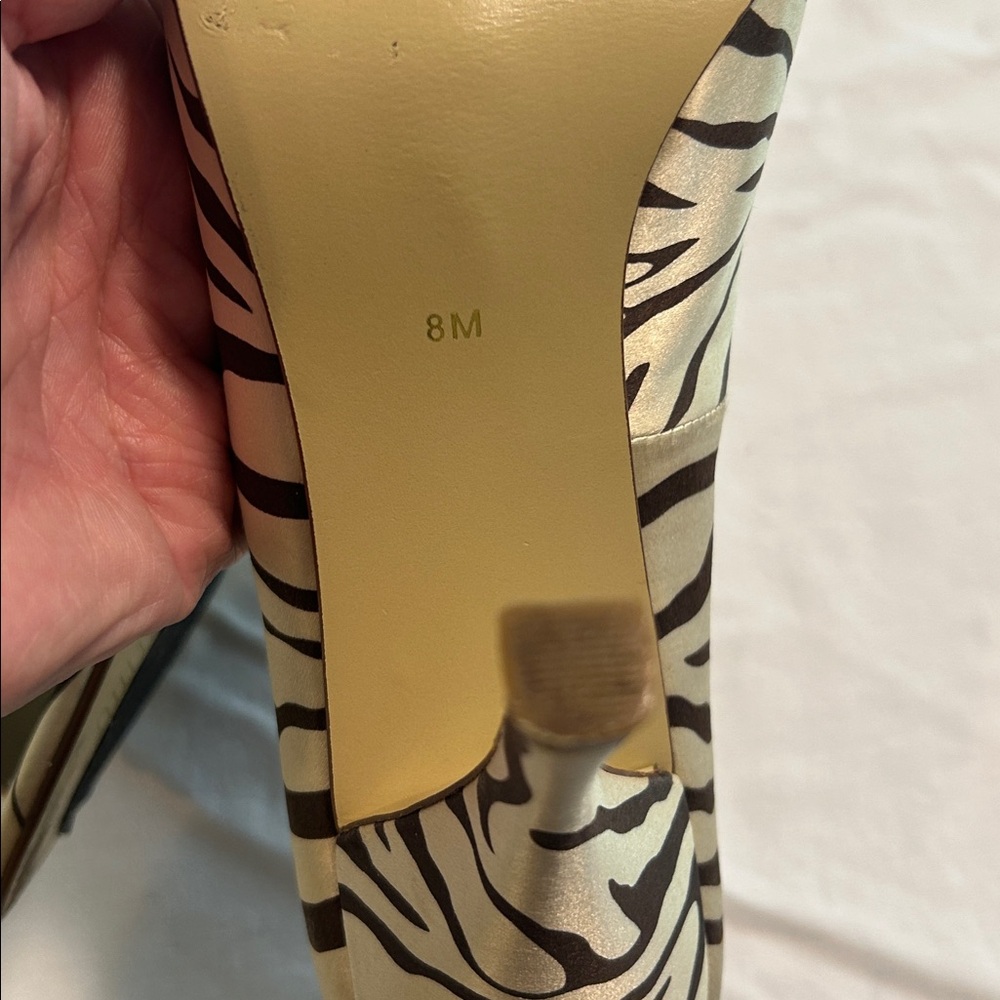 Zebra Print Peep Toe Heels - Picture 6 of 6